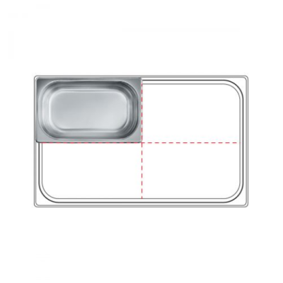  Σκεύος GN (Gastronom) inox 1/4 265x162x100mm